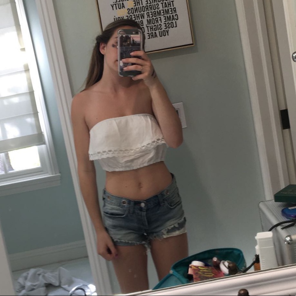 white bandeau/ crop top